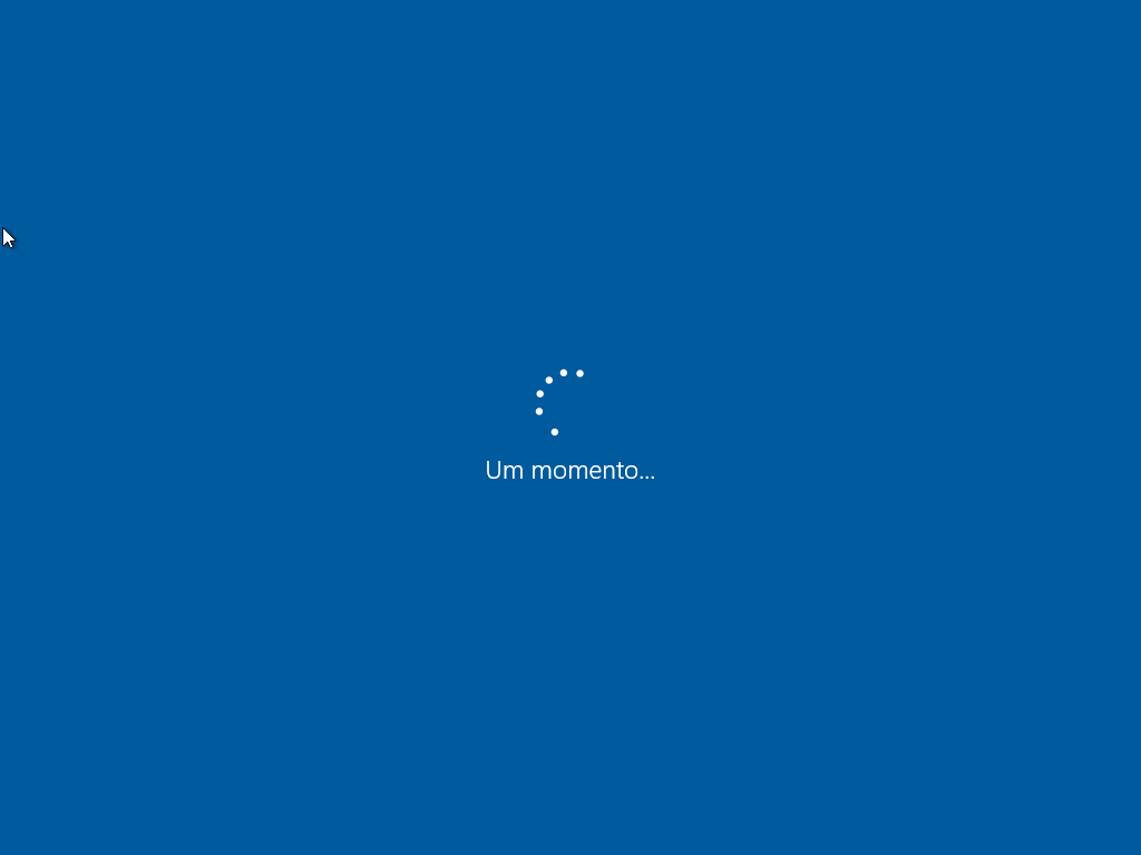 Tela de 'Um momento' do Windows